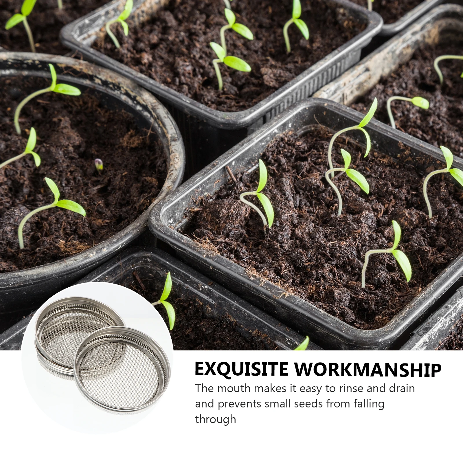 

3 Pcs Stainless Steel Sprout Cover Mason Jar Sprouting Lid Can Wide Mouth Jars Lids