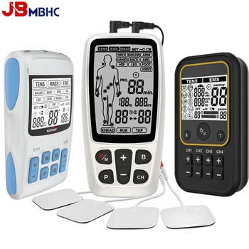 EMS electric muscle stimulator therapy 2/4 output channels tens unit machine physiotherapy pulse body massager acupuncture device