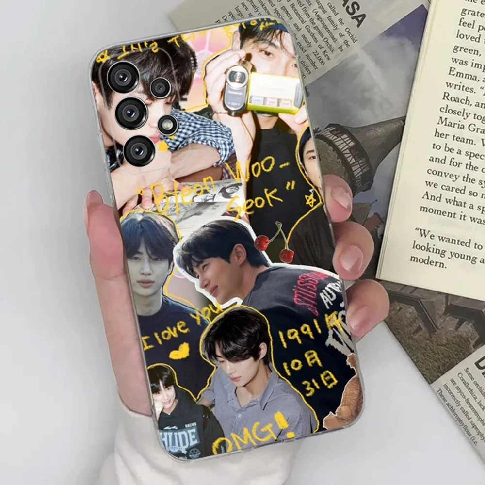 Byeon Woo Seok Phone Case For Samsung S30,S23,S21,S22,S20 Ultra,S20 FE lite,S10,S9,S8 PIus Cover Clear