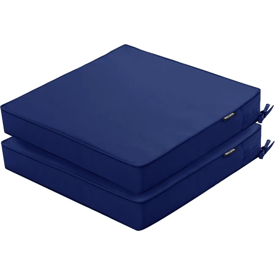 

Outdoor Chair Cushions 19 x 19 Inch Waterproof Patio Chair Cushions with Tie 5 Year Color Fastness Thick Outdoor Seat Cushion f