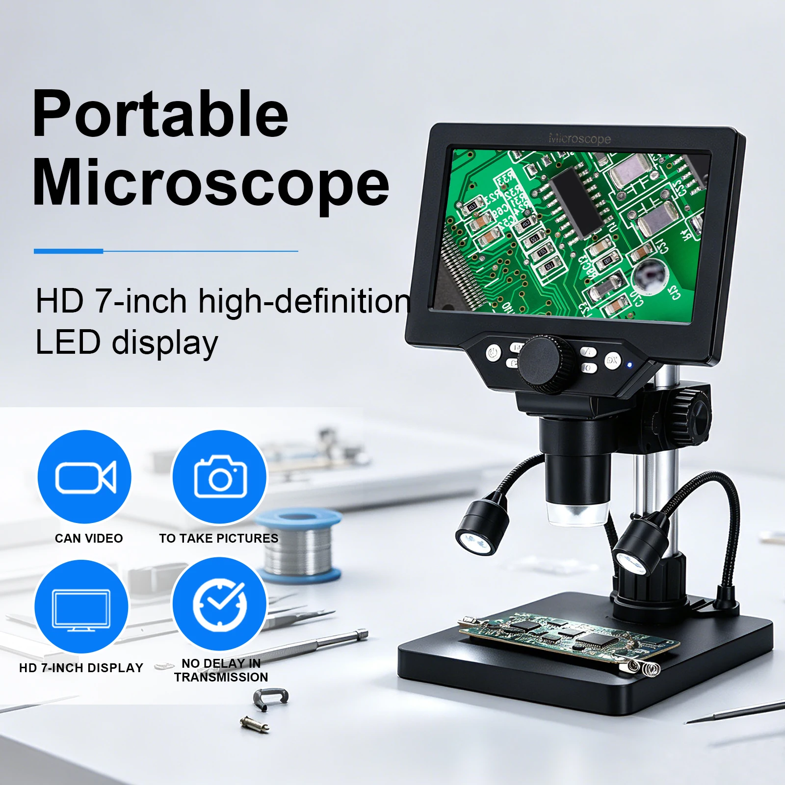 Electronics Repair Videos - SANQTID 12MP Digital Microscope 1-1200X Electronic