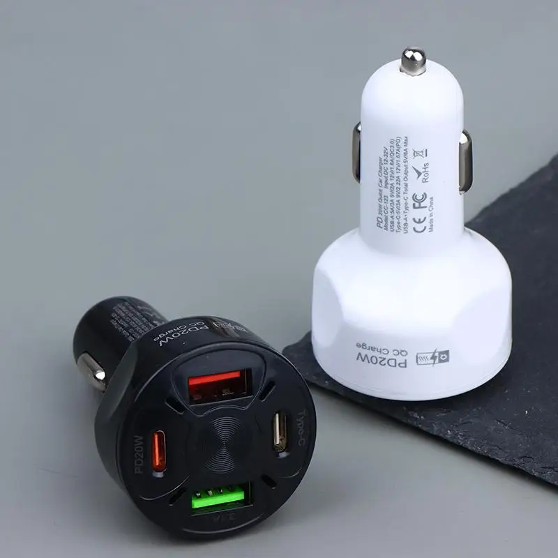 66W Car Quick Charge 3.0 Cigarette Lighter Adapter Fast Charging Car Charger for  15   All Smart Phones