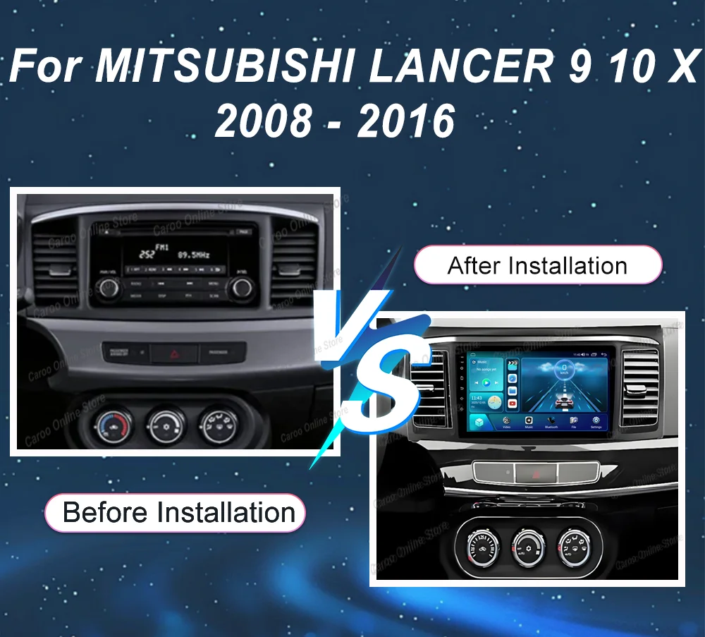 Android 16 For MITSUBISHI LANCER 9 10 X 2008 2009 2010 2011 2012 2013 2014 2015 2016 Auto Carplay GPS Navigation Bluetooth Car