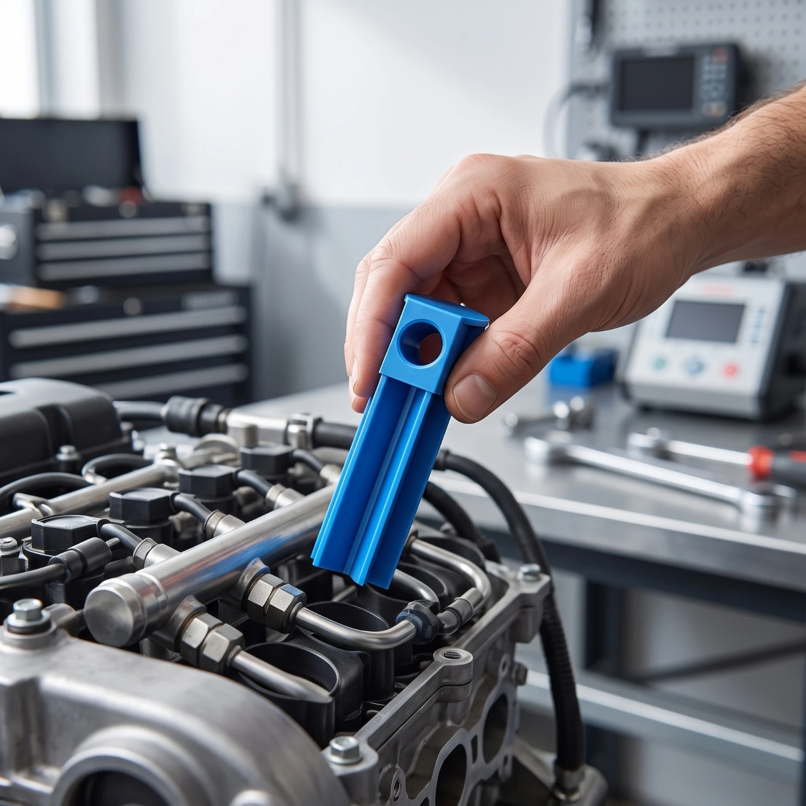 Adaptateur de test d'injecteur de carburant, 4 pièces, adaptateur d'injecteur de carburant amélioré, long et flexible, pour mécaniciens, réparation automobile