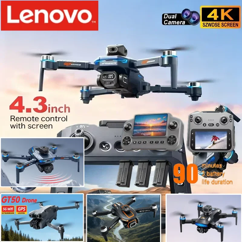 

Мини-дрон Lenovo RC с двумя камерами 8K HD, FPV, Wi-Fi, квадрокоптер GT8 GT50 GT5 M6 с функцией обхода препятствий, игрушечный дрон