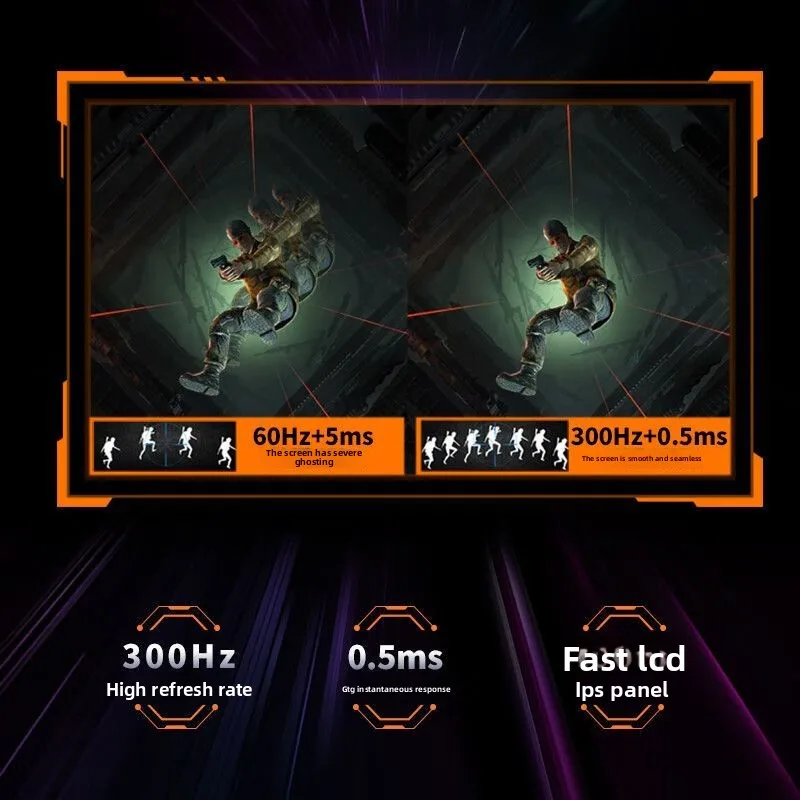 Monitor 1K de 24,5 polegadas 300Hz de alto pincel e-sports display de computador desktop 255XF nova tela