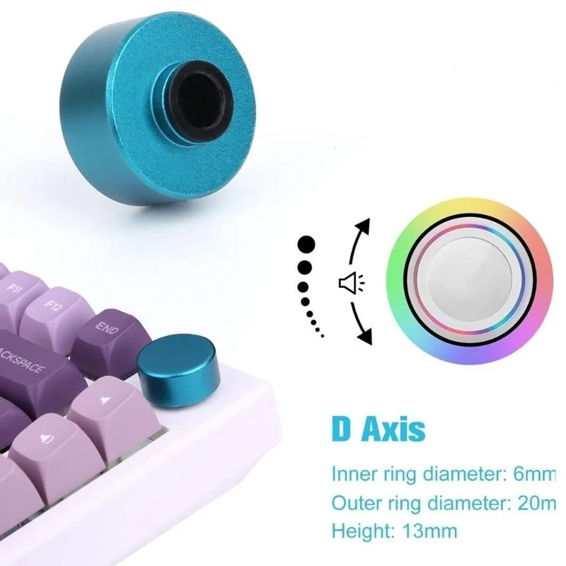 Round Metal Knob For F75 IK75 Mechanical Keyboard Metal Knob Precise Control and Brightness Control Easy Installs