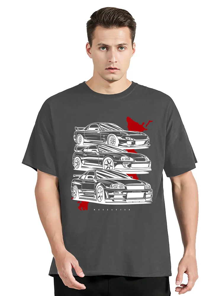 Car Racing Aesthetic Clothing Summer T-shirt Fashion Casual Tops Short Sleeve Tees Men T Shirt Oversized Cotton TShirt