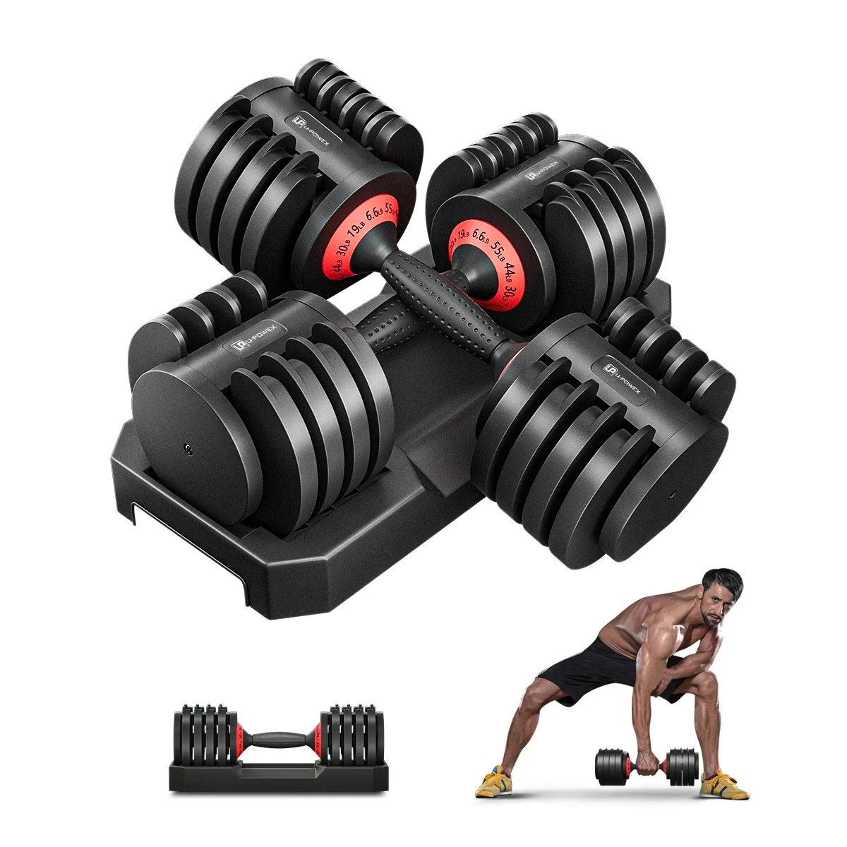 Strength Training Dumbell Set 24kg 25lb 55lb Weight Adjustable Dumbbells For Men And Women