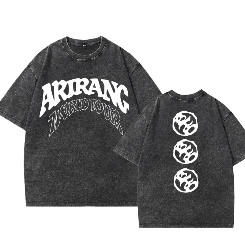 World Tour T-Shirt für Männer und Frauen, Konzert-T-Shirt, koreanische Musik-Fan-Kleidung, Unisex Vintage Wash T-Shirts, Seoul Tour Oversized Tees – Detail 3