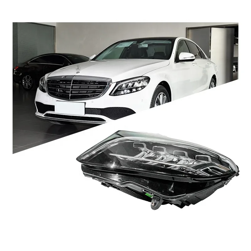 

JDMCMA Готовые к отправке аксессуары для фар BENZ C Class 2019, A 2059066204 A 2059066304 светодиодные фары