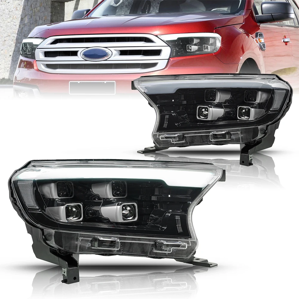 For From 2015 to 2020, the LED headlight assembly of the Ranger modified car started a blue flow light steering