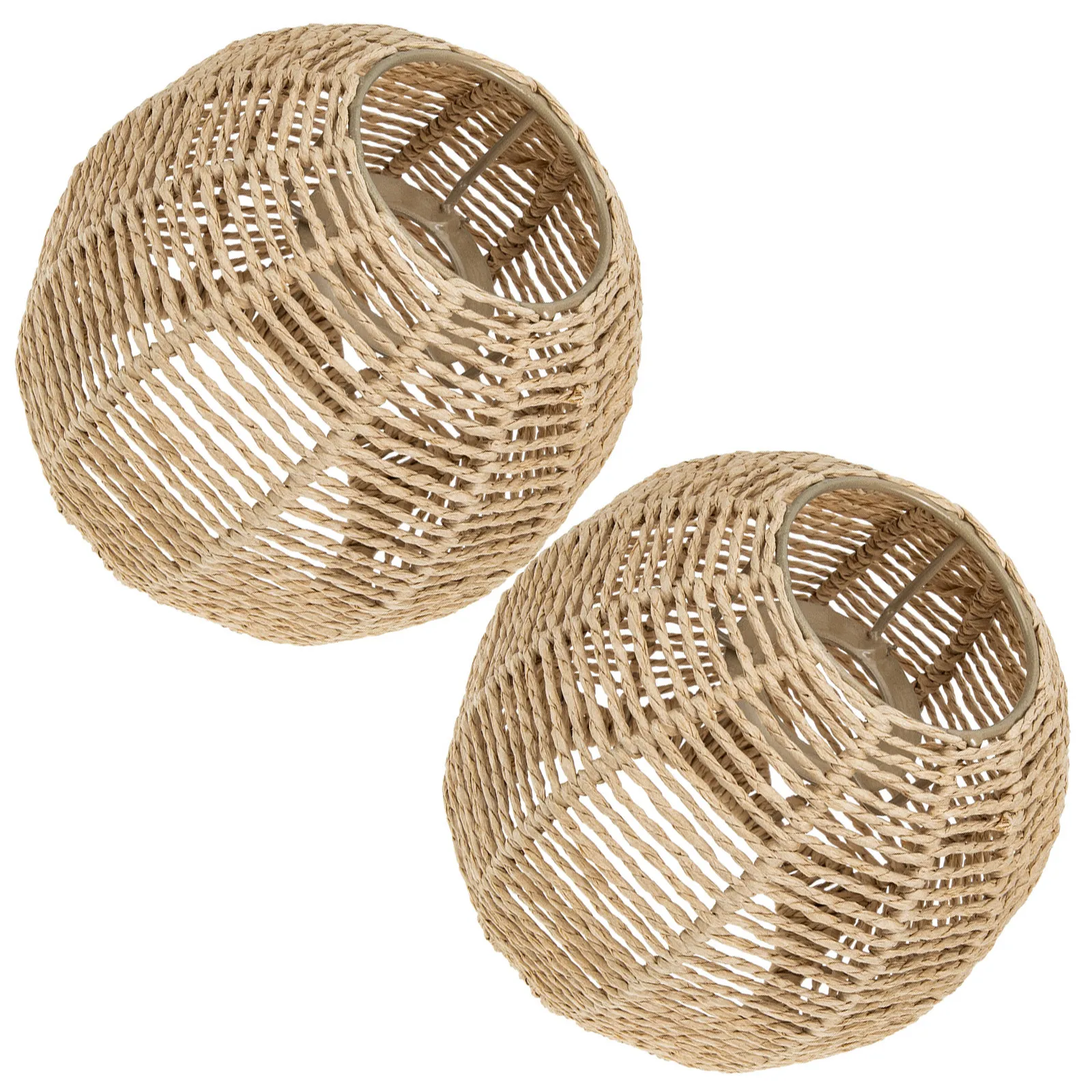 

2 шт. бамбуковых плетеных абажура для подвесного светильника, в деревенском стиле, для декора столовой, чехол для потолочного светильника