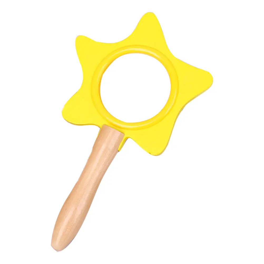 

1pc Children Magnifier Kids Observation Lens Cartoon Wood Portable Lightweight Practical Scientific Glass Instrument