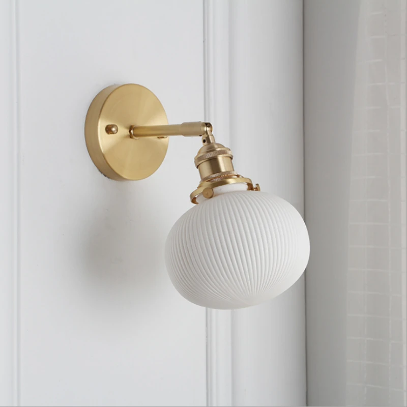 Ball Shaped Wall Light Fixture Sconce Lamp Glass Lampshade