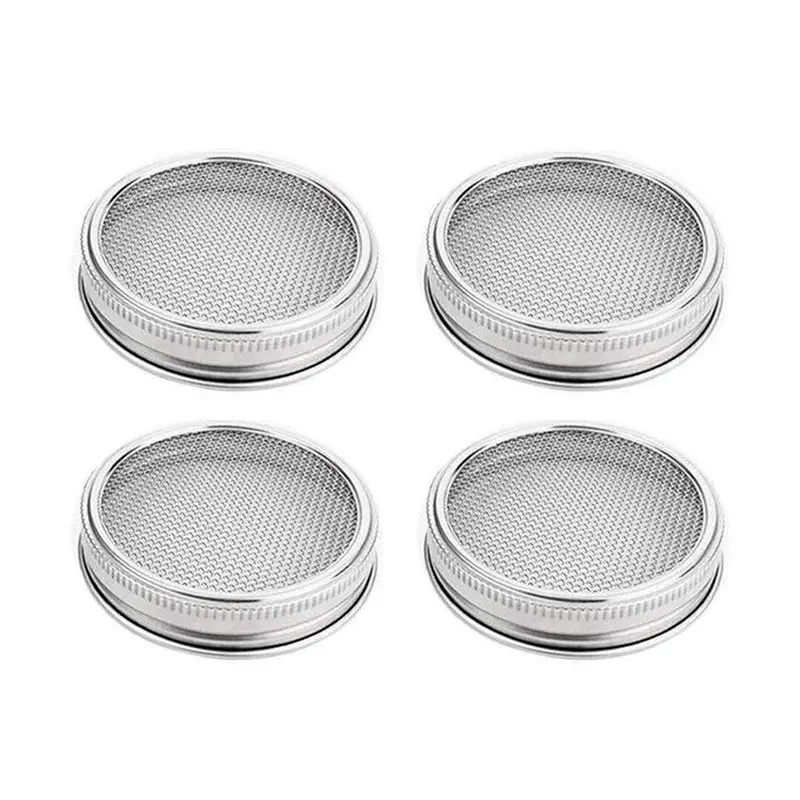 【HOUSEHOLD GOODS】12 Pack Stainless Steel Sprouting Jar Lid For Wide And Wide Mouth Mason Jar For Growing Sprouts