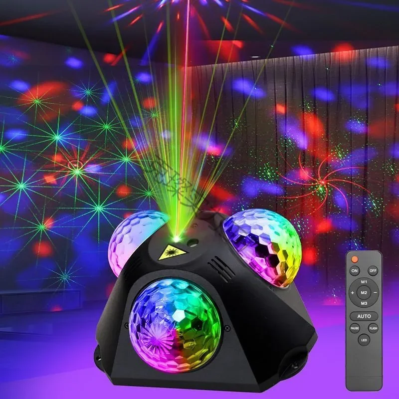 DurableLive Broadcast Background Ktv Flash Light Voice-activated Colorful Rotating Lights Home Decoration Bar Atmosphere Light