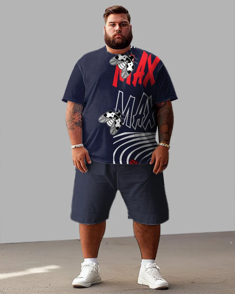 Biggmans T-Shirt Plus Size Set L-9Xl for Summer Clothing Oversize Suit Men's Large Block Street Short Shirt Shorts 7XL 8XL 9XL