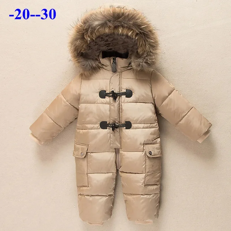 new born baby clothing clothes winter 90% duck down jacket for girls coats Park infant boy snowsuit snow wear romper