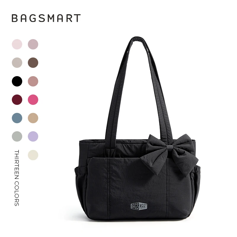 BAGSMART Tote Bag in drie maten Meerdere zakken Gezwollen handtas Casual schoudertas Puffer Tote Bag met grote capaciteit
