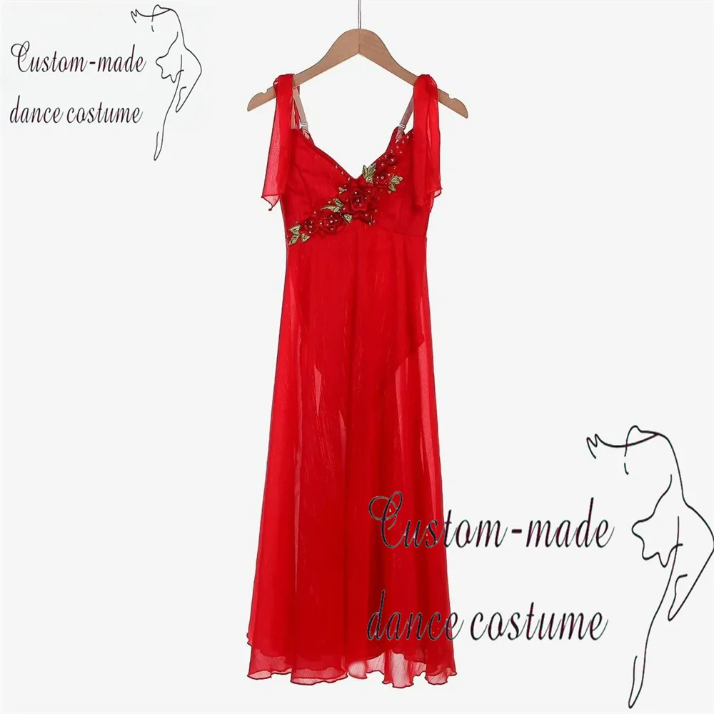 Tchaïkovski robe de Ballet personnalisée robe de danse pour enfants rouge compétition professionnelle robe longue adulte Ballet Performance Dres