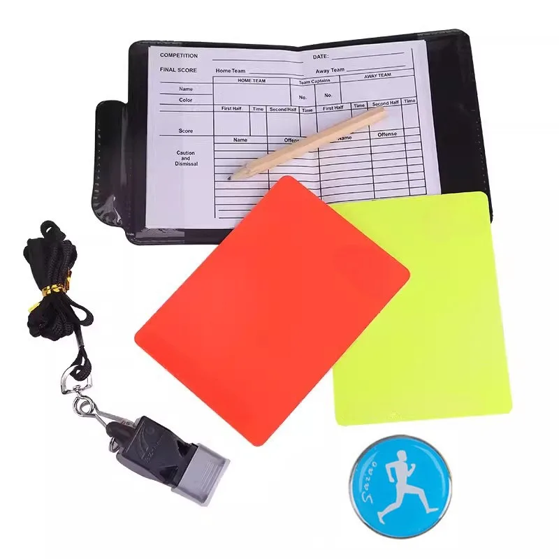 Soccer Referee Whistles With Red Yellow Card Football Referee Whistle Cards Kit Sport Training Useful Outdoor Survival Equipment