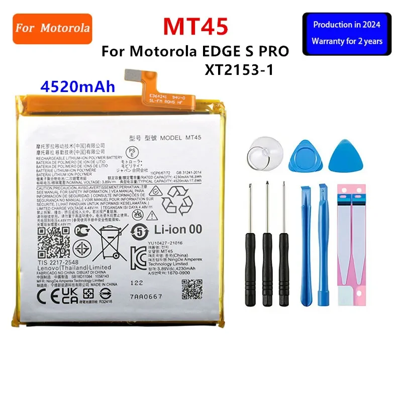 100% Original MT45 4520mAh Battery For Motorola EDGE S PRO XT2153-1  Phone Batteries+Tools.