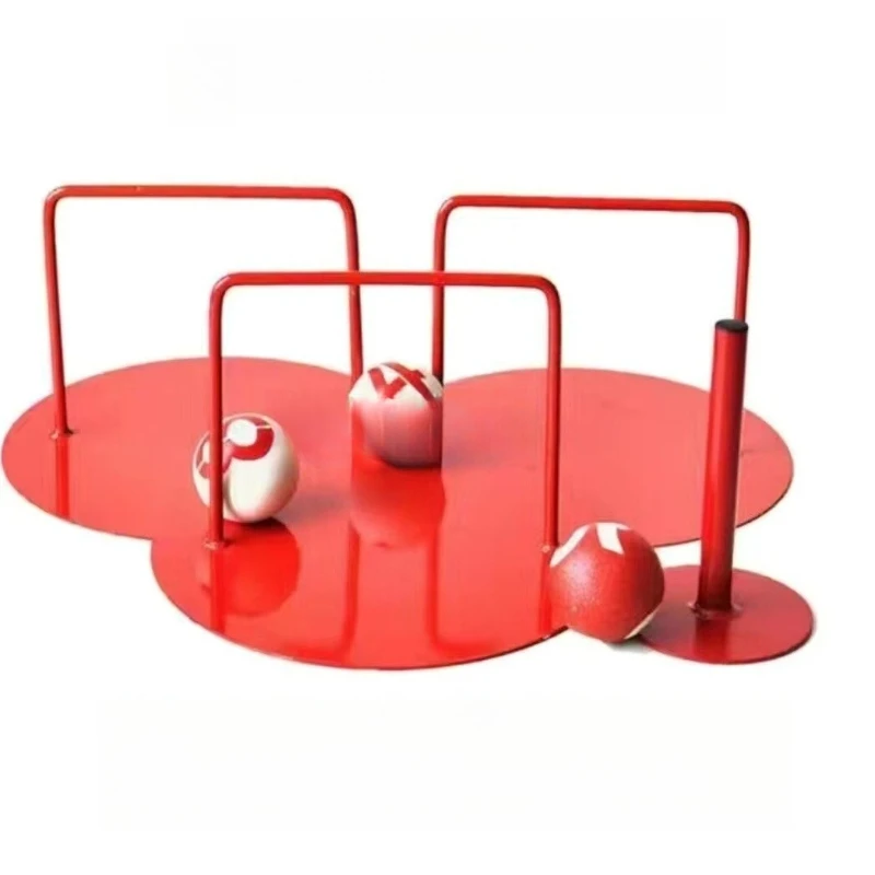 

Mobile Gateball Full set of red three goals and one post Home training Portable goal Gateball game practice