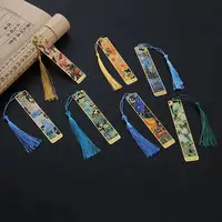1-6-12 Pcs Creative Metal Book Mark Vintage Oil Painting Bookmark Office School Supplies Funny Gift Stationery Items 3