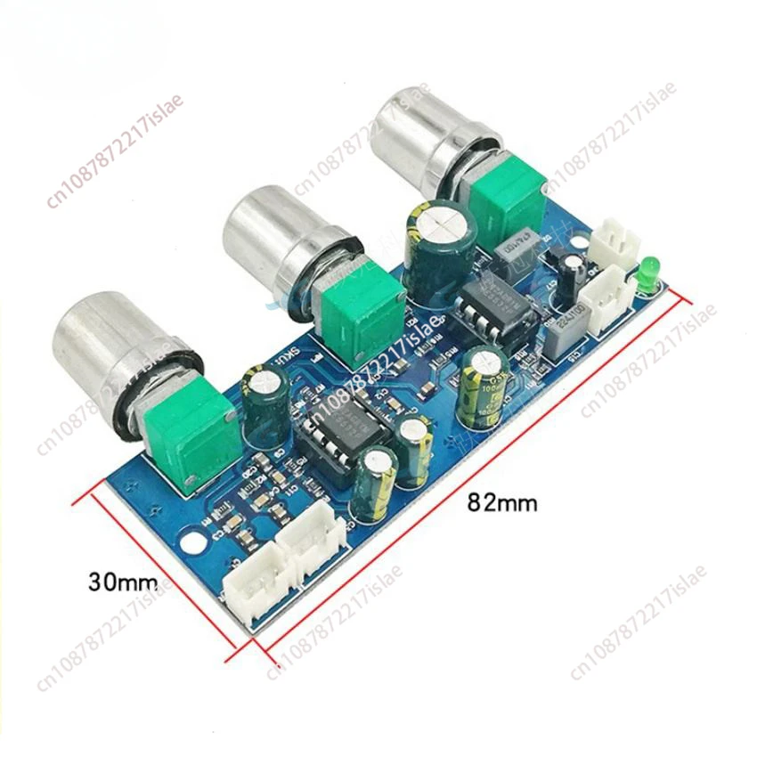 2.1 Three channel ultra low bass front stage board NE5532 low-pass filter board, single power supply, adjustable volume