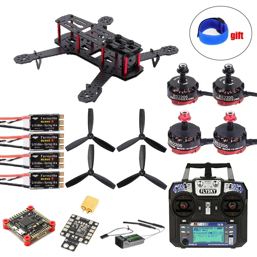 FPV 250 ZM250 250mm Carbon Fiber Quadcopter RS2205 2300kv Motor 30A ESC & F405 V3S Flight Controller & Flysky FS-i6 Kit