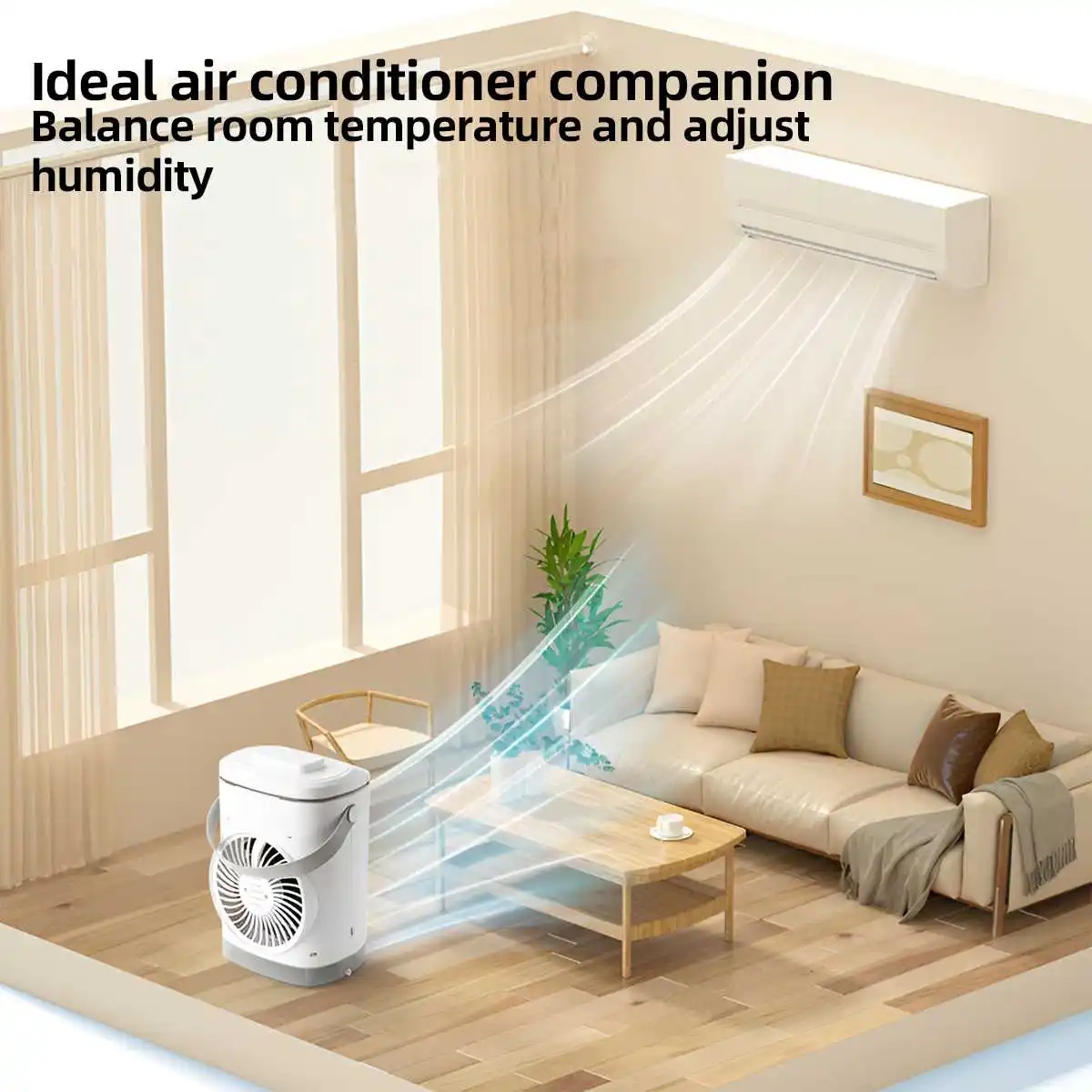 Mini Cooling Fan USB Icing Air Conditioning Fan Mini Water-cooling Fan Spray Fan Desktop Air Cooler (USB Direct Plug)