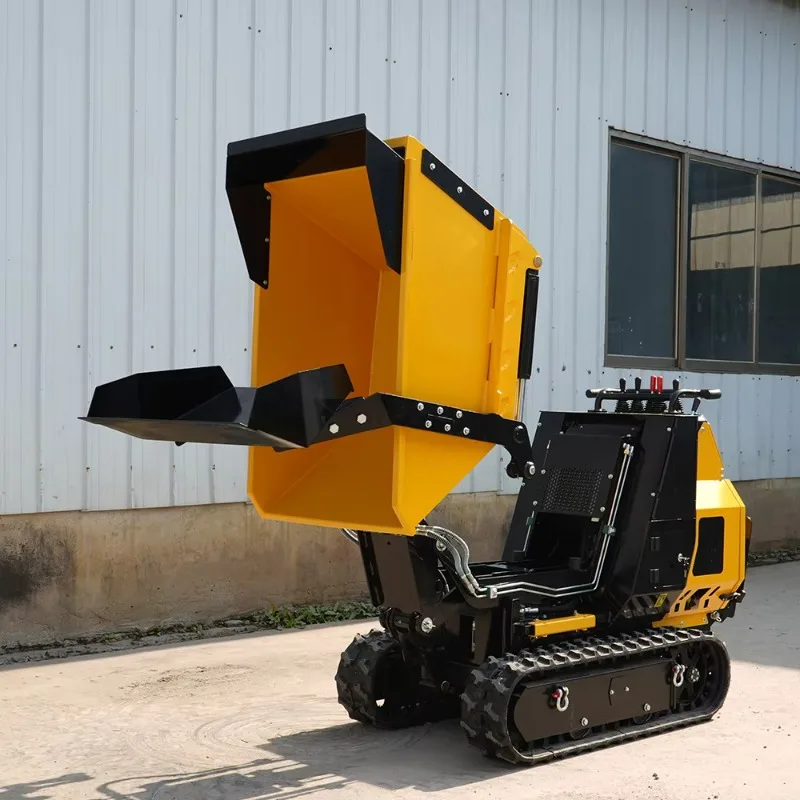 Self Loading All Terrain Mini Tracked Crawler Trolley Stable Hydraulic Lifting Mountain Construction Stone Material Transport