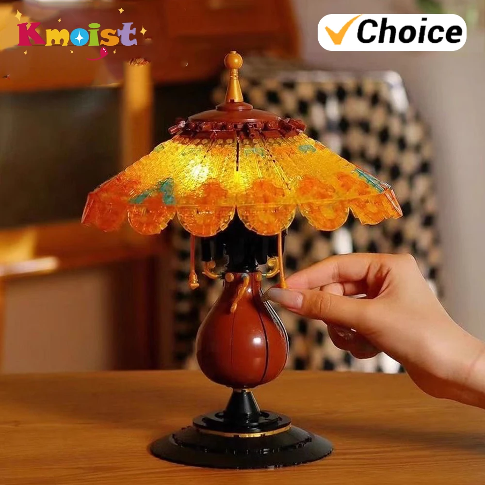 

Simulated Table Lamp DIY Building Blocks Assemble Model Retro Nostalgia Lights Education Toys For Children Xmas Gifts Home Decor