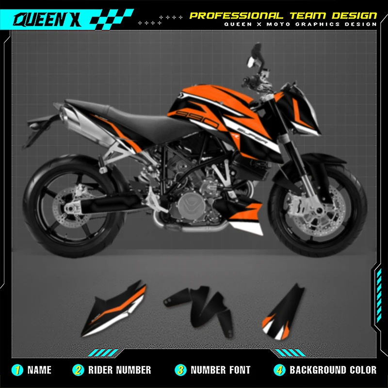 

Queen X MOTOR For KTM Duke 990 2005-2016 990R 2007-2013 005 Motorcycle Graphics Background Decals Stickers Kits
