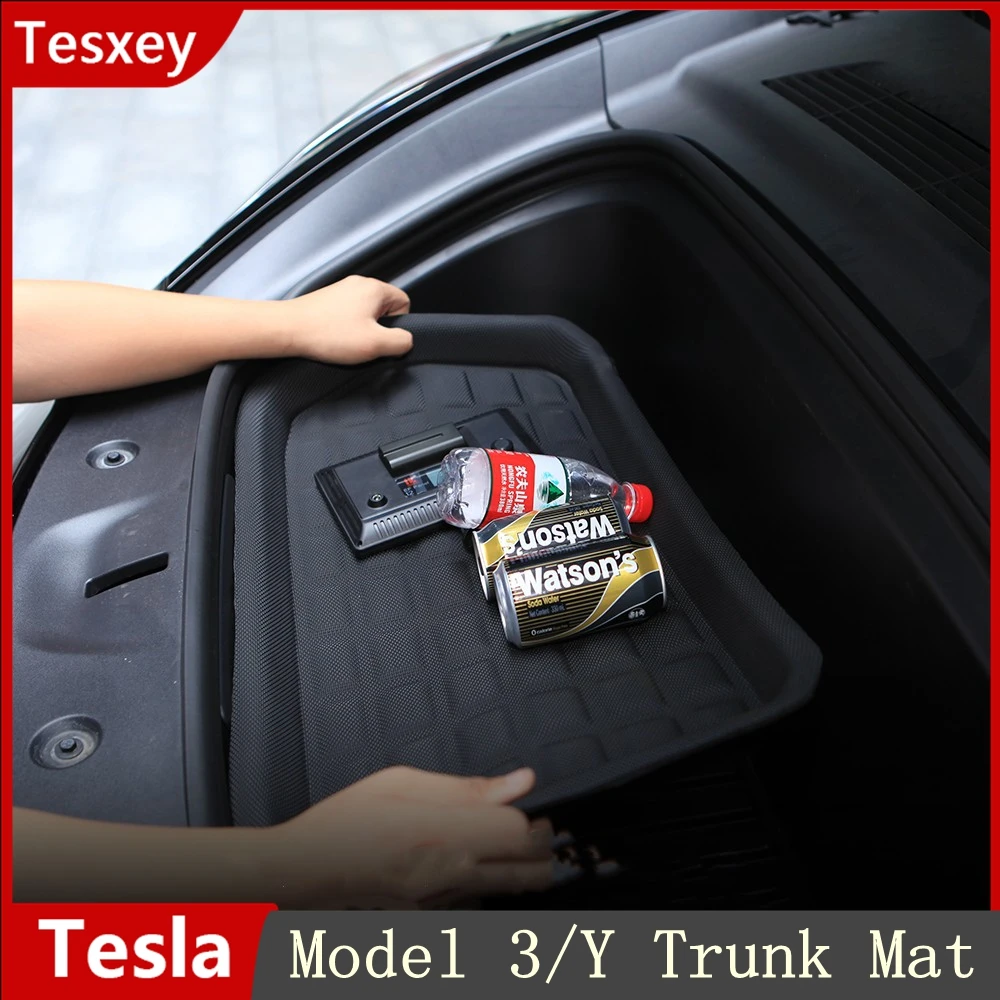 

TPE Pad Front Rear Trunk Mat for Tesla Model 3 Y 2021 2022 2023 Model 3 Highland 2024 Cargo Tray Floor Mat Trunk Mats