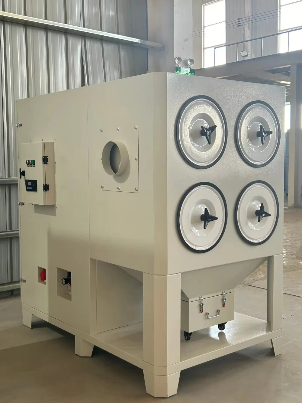 Portable Pulse Cartridge Dust Extractor with Mobile Collection Box for Sandblasting Dust Control