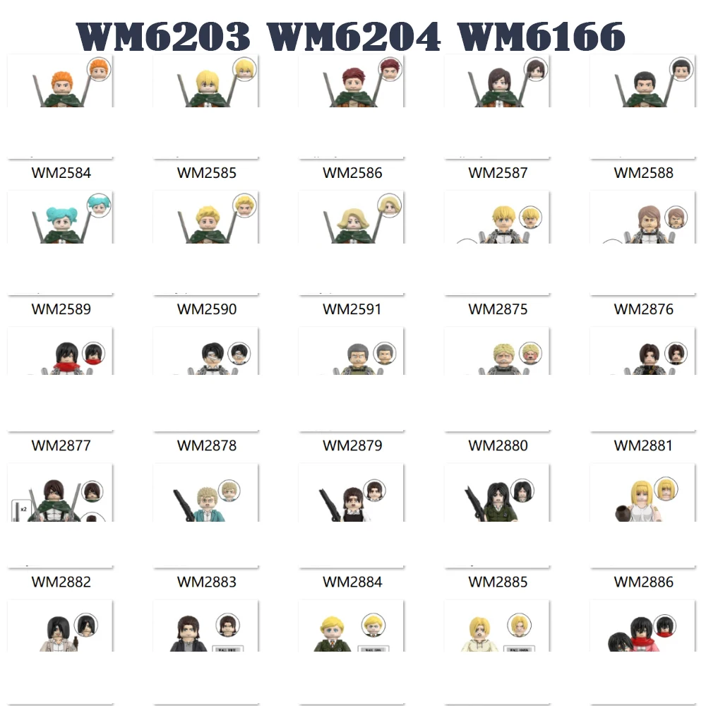 مجموعة كتل أمين لشخصية الحركة WM6203 - زخرفة زخرفية صغيرة للأطفال، هدية عيد الميلاد WM6204 WM6148 WM6165 WM6166