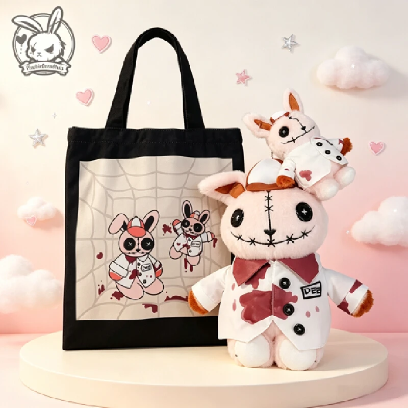 Plushie Dreadfuls Bunny Popular Original Plush Toy Twin Set Stitched Doctor Horror Keychain Bag Pendant Trendy Collectible Gift