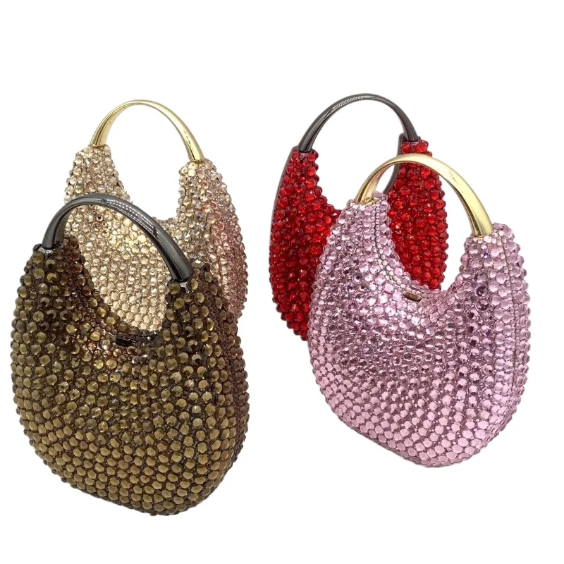 Sparkly Crystal Clutch Handbag Evening Bag Shiny Diamond Square Purse Handheld Wedding Party Banquet European American Fashion