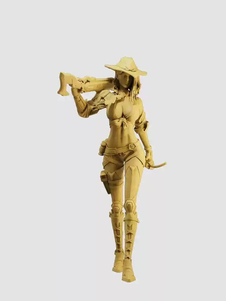 1/64 1/43 1/35 دمية مشهد مصغر نموذج أبيض غير مصبوغ لعبة كلاسيكية Overwatch شخصية الرماد الصيد السماء Wuzi نموذج ثابت