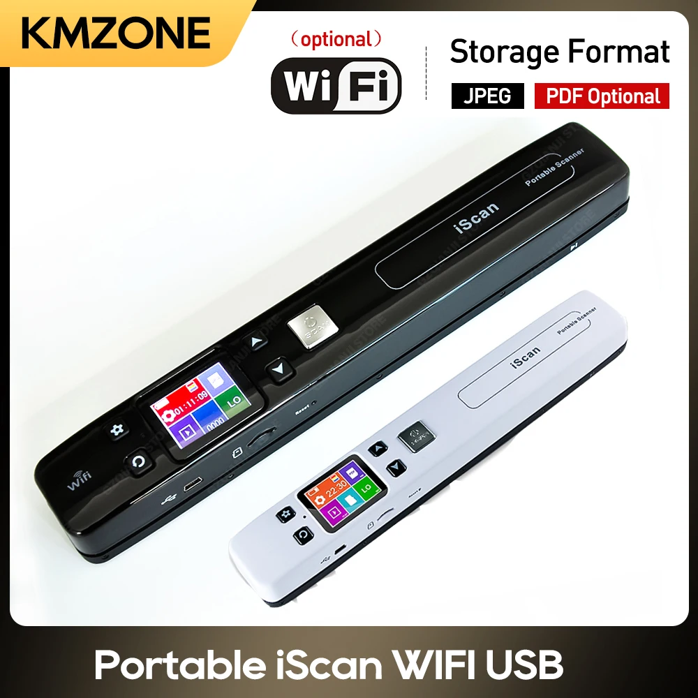 iScan Portable Mini Scanner A4 Document WiFi Handheld Scanner for Business Contract Photo Picture Receipts Scan Support JPG/PDF