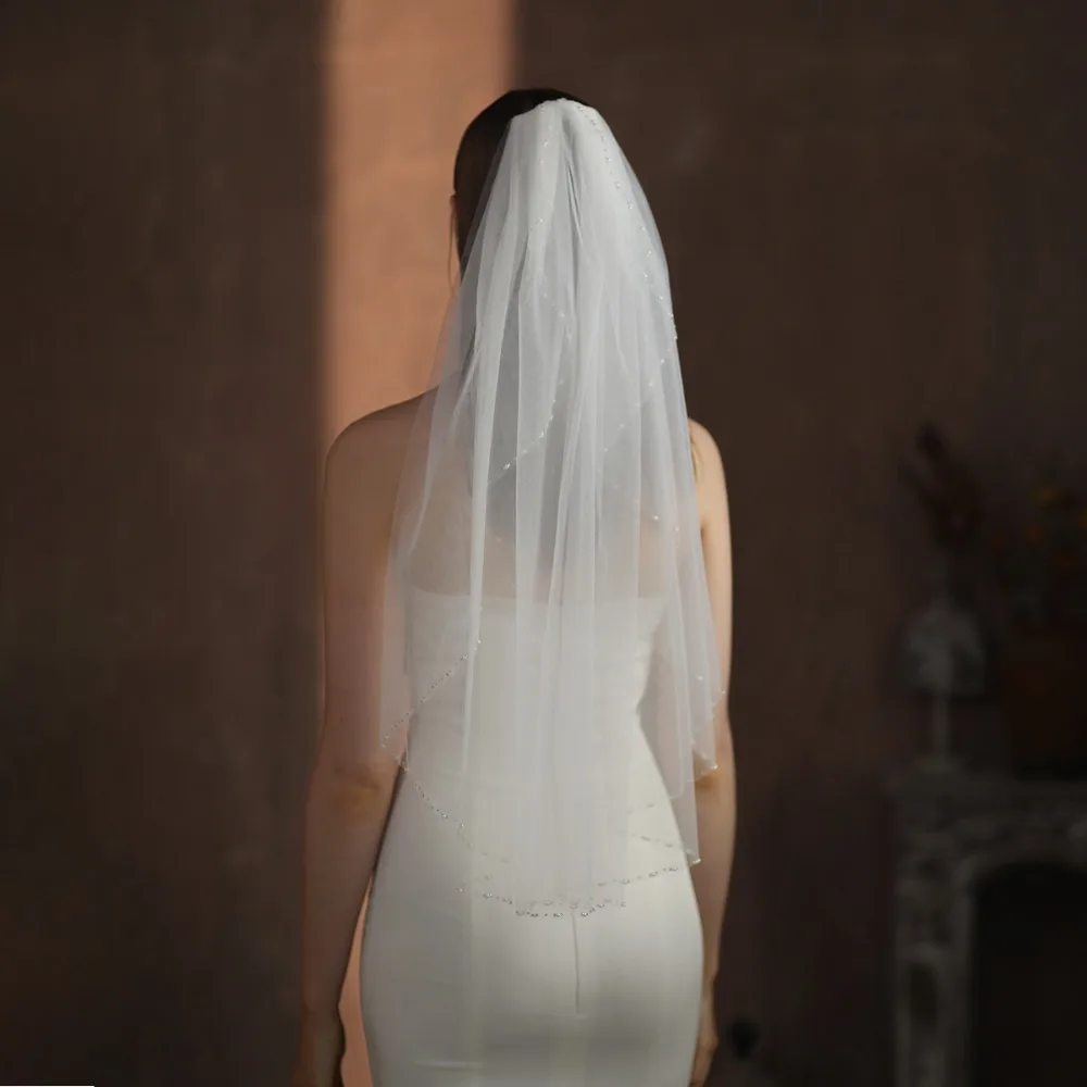 

Wedding Veils Pearl Beaded Length Marriage Wedding Accessories Bride to Be Marriage Decoration