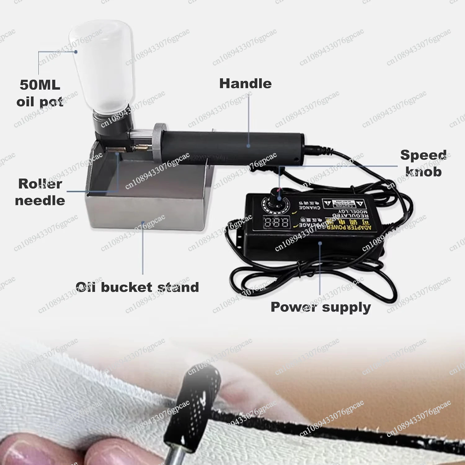 Electric Leather Edge Coating Machine – Handheld Edge Painting Tool for Leather Craft with Adjustable Speed & Digital Display