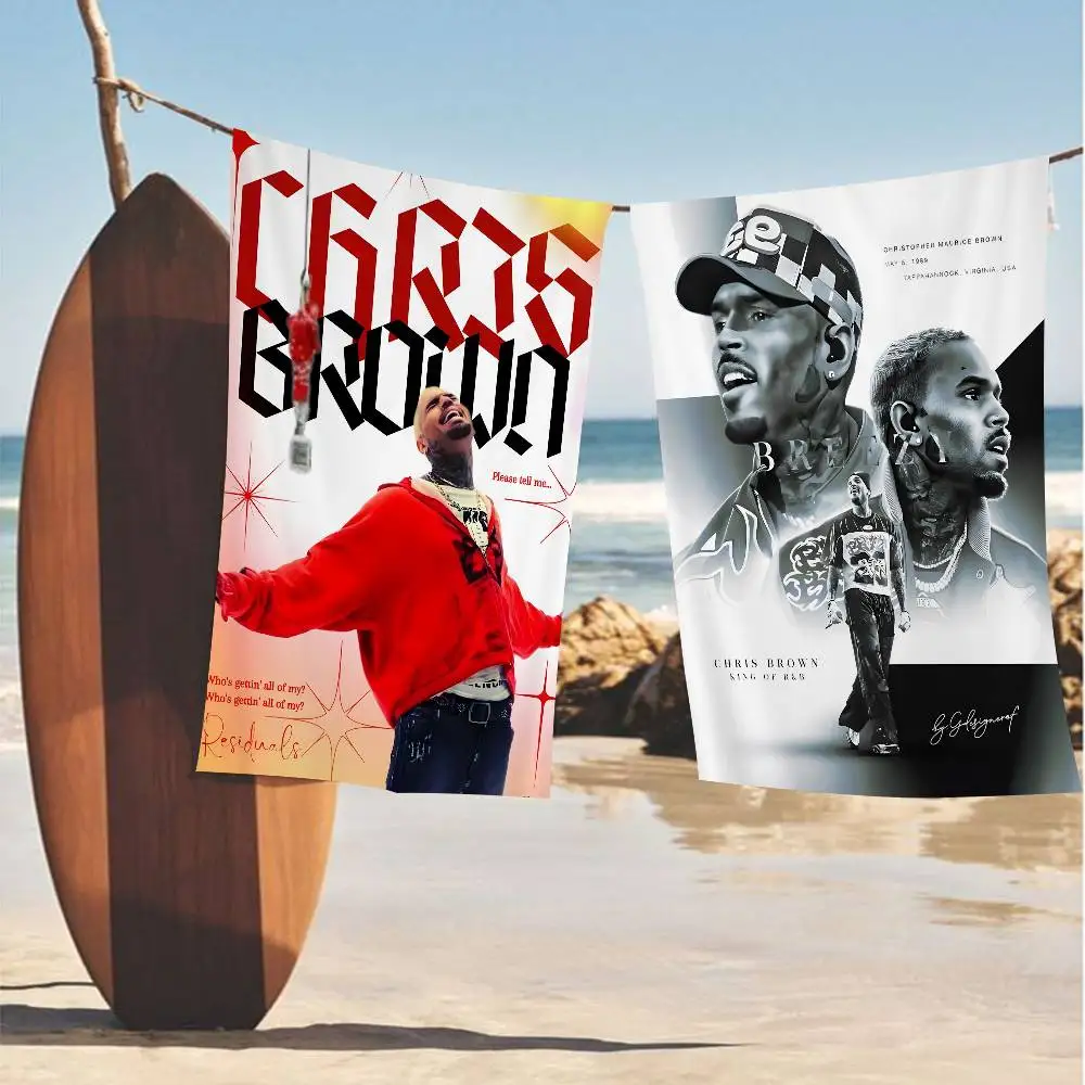 C-Chris B-Brown Rapper Classic Movie Big Microfiber Beach Towels Quick Dry Towel Sand Beach Towels Pool Towel for Travel Swim