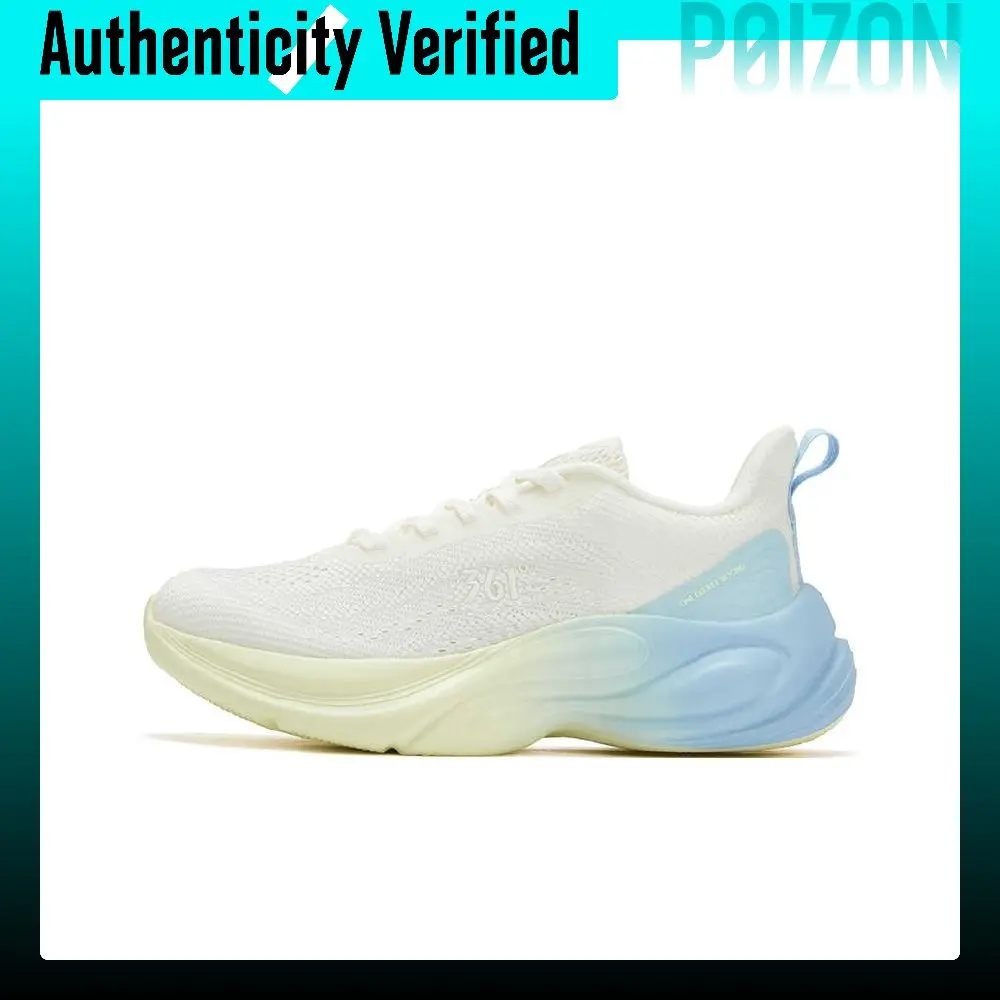 361° Fashion Trend Breathable Lightweight Rebound Low top Casual Running Shoes Women's Feather White And Yellow 582522230/ 
