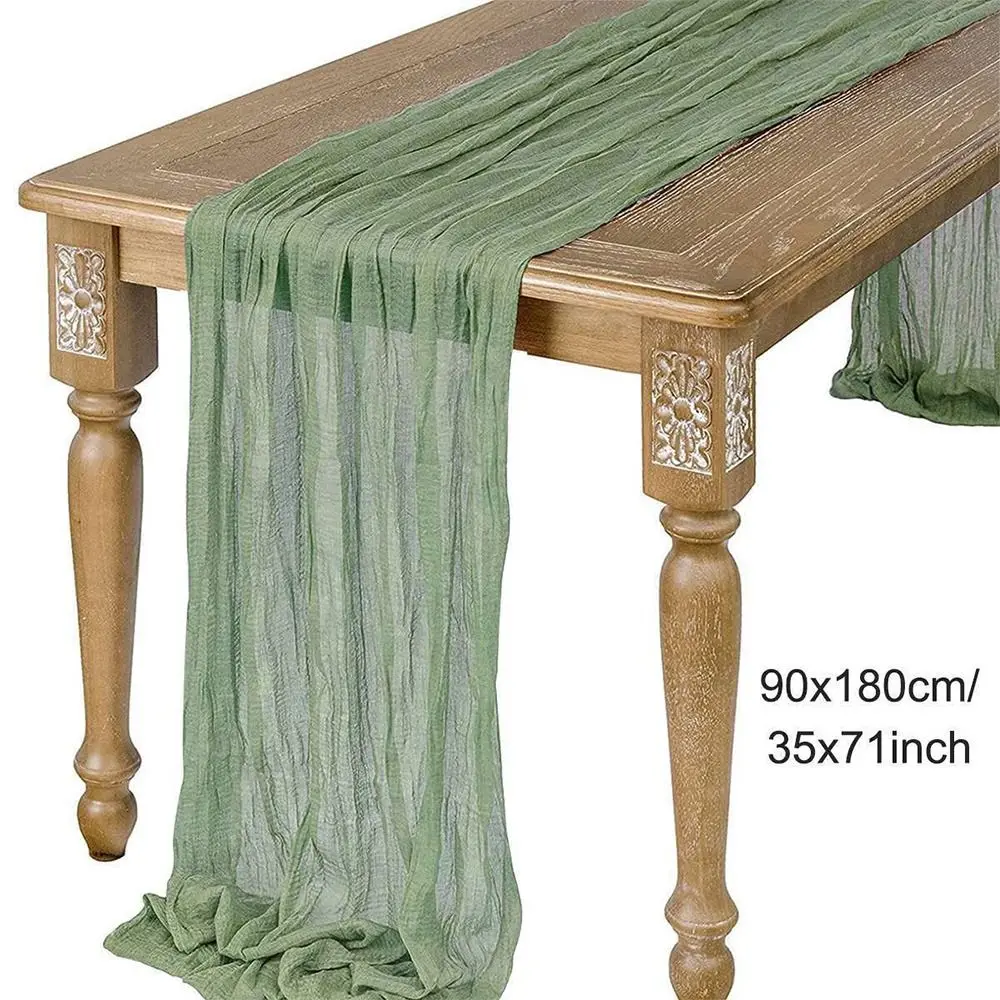 Semi-Sheer Gauze Table Runner Vintage Multipurpose Cheese Cloth Table Setting Retro Table Cloth