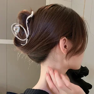 Imitation pearl metal hair claws for women, crosswave, geometric, pearl, star, bowknot, duckbill clips, head accessories, 4 pcs 10 Main Sales Accessory Bride Hair - №9