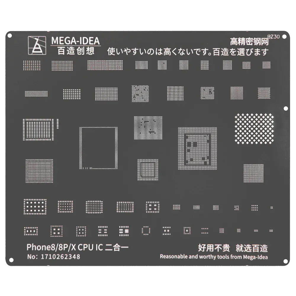 BGA Reballing Stencil kit set For iPhone 14 13 12 11 Pro MAX XS XR X 8P 8 7P 7 6S 6 Black Steel CPU IC Chip Tin Soldering Net