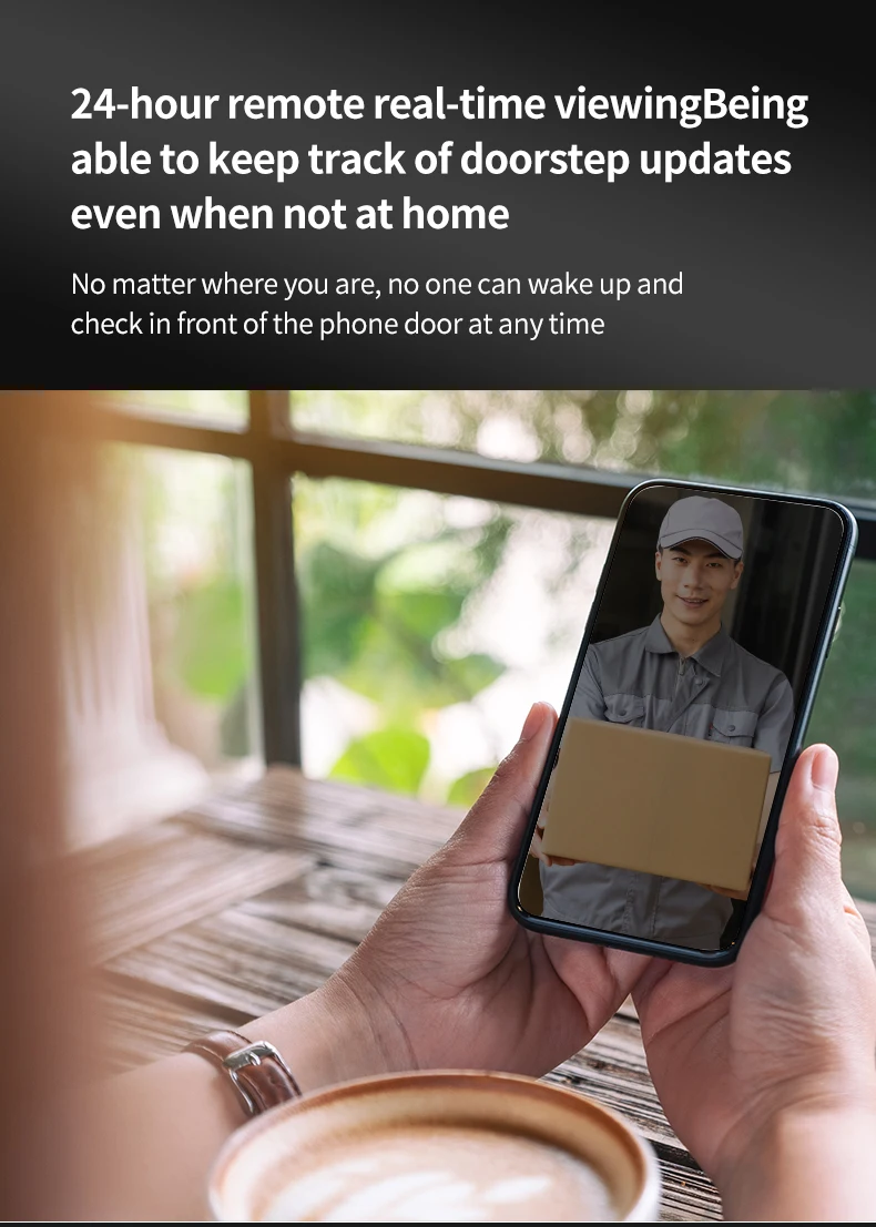 Tuya APP WiFi Doorbell Visual Door Peephole 2MP 1080P  Video Door Phone Camera Home Security Wireless Intercom For IOS Android